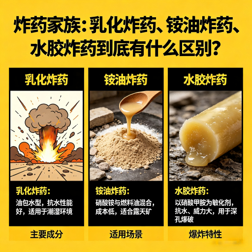 且末炸药家族：乳化炸药、铵油炸药、水胶炸药到底有什么区别？